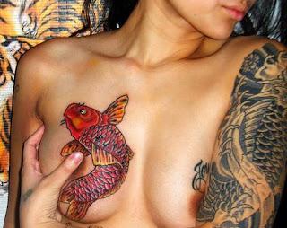 Fish Tattoos on Breast