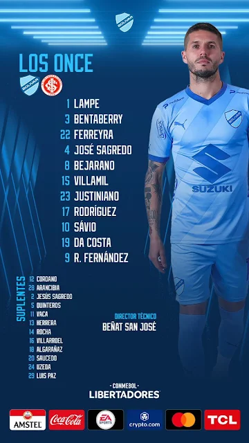 Alineaciones Bolivar vs Internacional