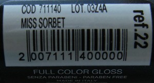 Shaka Full Color Gloss Miss Sorbet