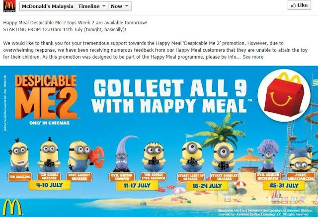 macdonald, mcd happy meal, minions, despicable me 2, minions toys, gru