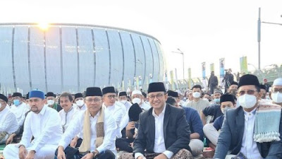 Terkuak! Ini Alasan Sahroni dan M Taufik Salat Id di JIS Bareng Anies