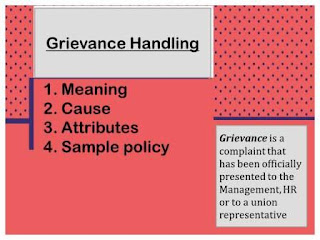 Employee Grievance|Meaning,causes,attributes|Sample Grievance Handling Policy template 