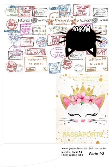 Gatita Princesa: Imprimibles Gratis para Fiestas.