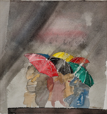 Umbrellas, dated 1986