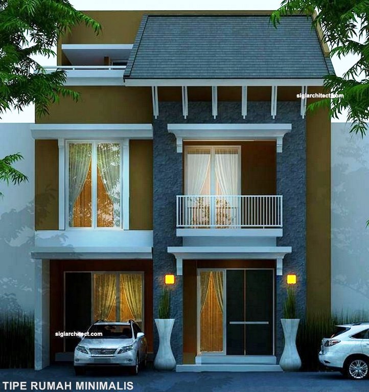 home design interior singapore Rumah  2  Lantai  Atap  Limas Desain Rumah  Minimalis 