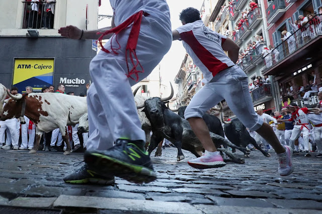 One man gored and seven others bruised in Spain’s bull running festival
