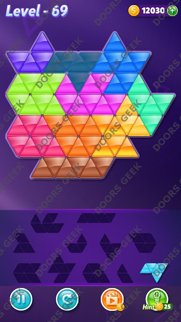 Block! Triangle Puzzle 11 Mania Level 69 Solution, Cheats, Walkthrough for Android, iPhone, iPad and iPod