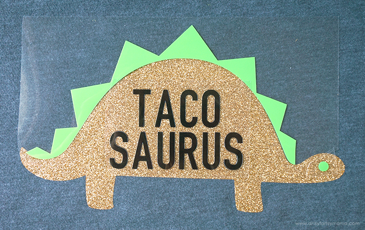 Share your love of tacos and dinosaurs with this Tacosaurus T-Shirt with Free Cut File!