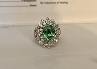 Green Oval Cut Diamond Ring