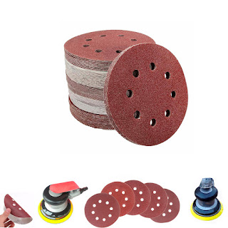 Sanding Discs Abrasive Sand Paper Pads 50 Pack 8 Hole 125mm Dia Assorted Grit