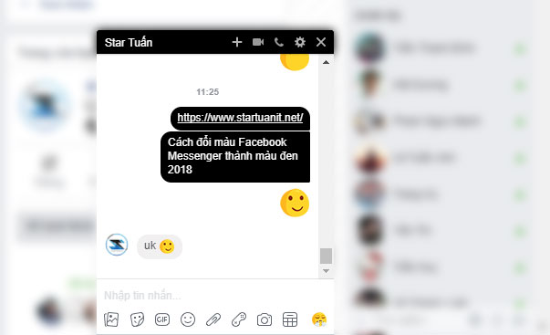Cách đổi màu Facebook Messenger thành màu đen 2018