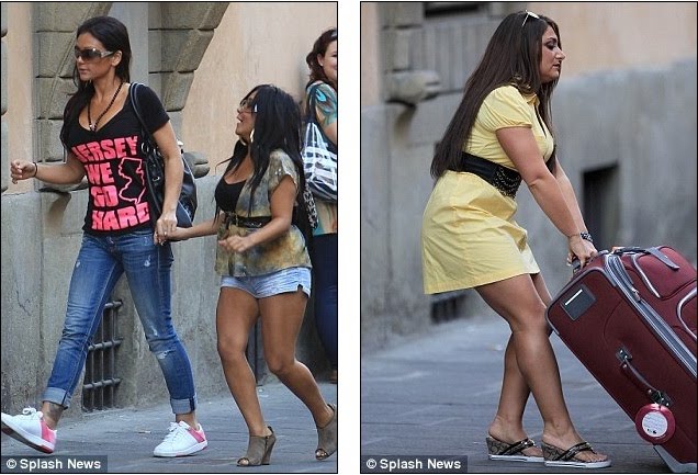 is the jersey shore cast in italy. Jersey Shore cast touch down