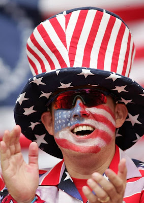 World Cup 2010 Fans From USA Show The Face Painting