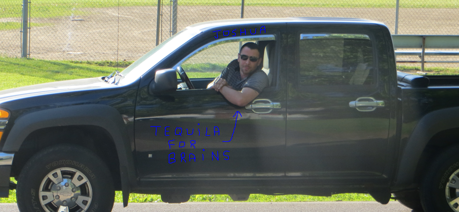This is Joshua Moore aka Commander Paranoid in front of Dan Boyle's house in BLV.