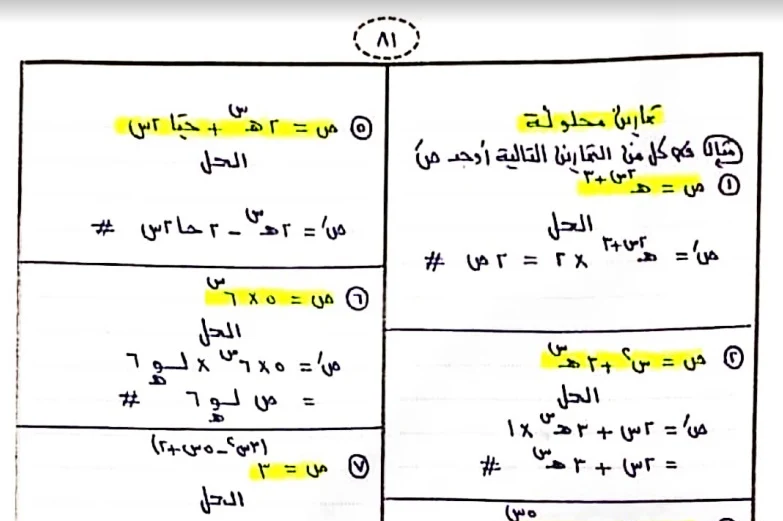 مذكرة العمدة فى التفاضل للصف الثالث الثانوى للعام الدراسى 2022 م   من إعداد الاستاذ / عماد صلاح حسيب