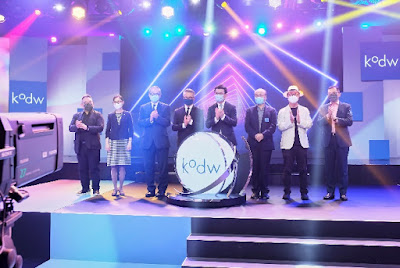 Eight guests on stage at the KODW 2021 opening ceremony.