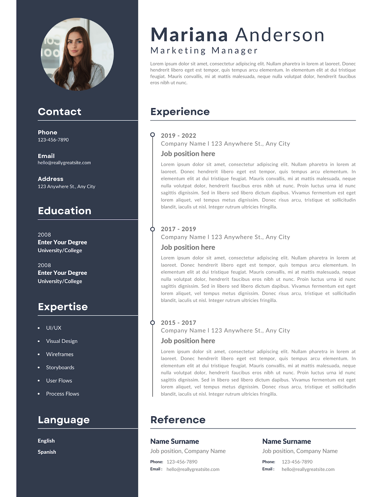 Format for Creating a Resume