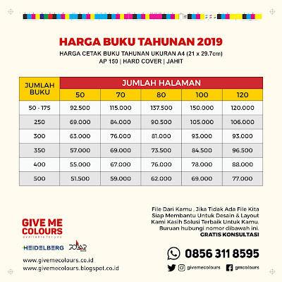 Harga Cetak Buku Tahunan Sekolah A4 