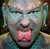 Eric Sprague (Lizard Man) Turns from human to lizard