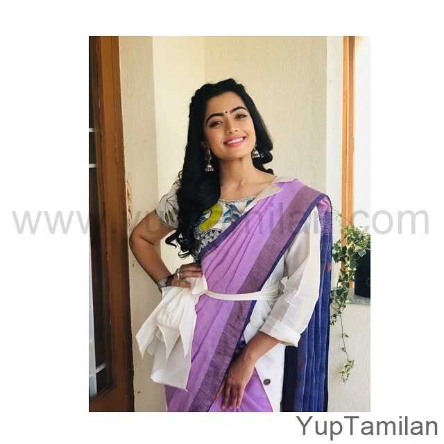 Rashmika-Mandanna Hot Saree Stills-Beautiful Saree Pics