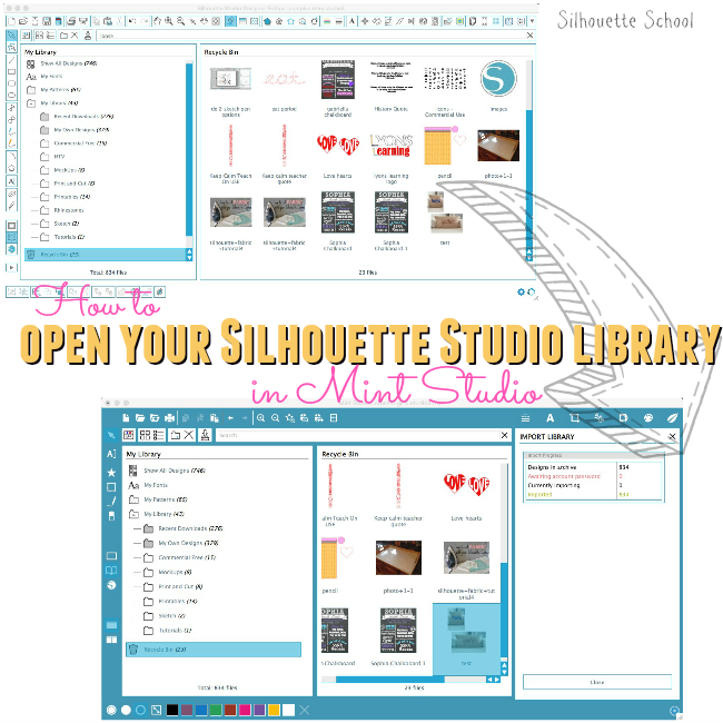 Silhouette Mint, Silhouette Studio, Silhouette Studio library, upload