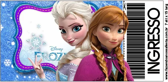 Frozen  Free Printable ticket invitation.