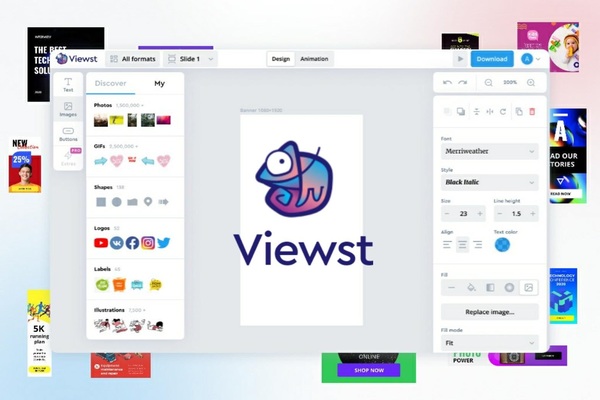 أداة Viewst الرائعة لإنشاء إعلانات عالية الجودة من قوالب جاهزة فقط من جهازك