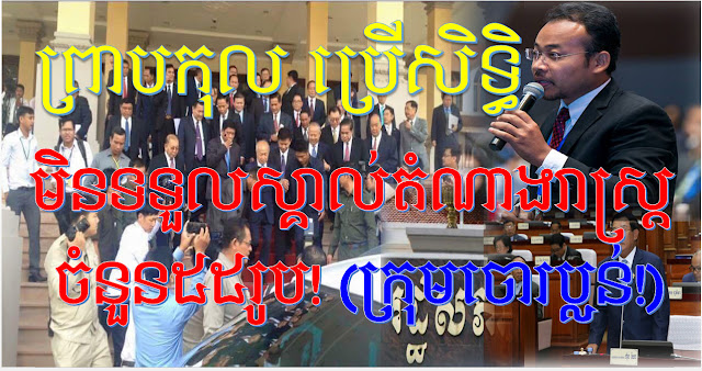 លោកព្រាប កុល ​(Preap Kol) ប្រើសិទ្ធិជាឯកជនរបស់លោក និងសិទ្ធិជាប្រជាពលរដ្ឋខ្មែរ មិនទទួលស្គាល់តំណាងរាស្ត្រចំនួន ៥៥នាក់ និងបានរំឭកឡើងវិញនូវគោលការស្នូលនៃលទ្ធិប្រជាធិបតេយ្យ សម្រាប់ប្រជាពលរដ្ឋខ្មែរបានយល់ដឹង អ្វីជាស្នូលខ្លឹមពិតនៃលទ្ធិប្រជាធិបតេយ្យ?