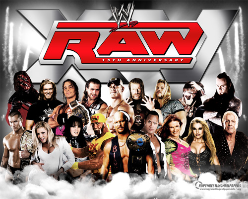 The cast is divided into four parts: Raw Superstars, Smackdown Superstars,