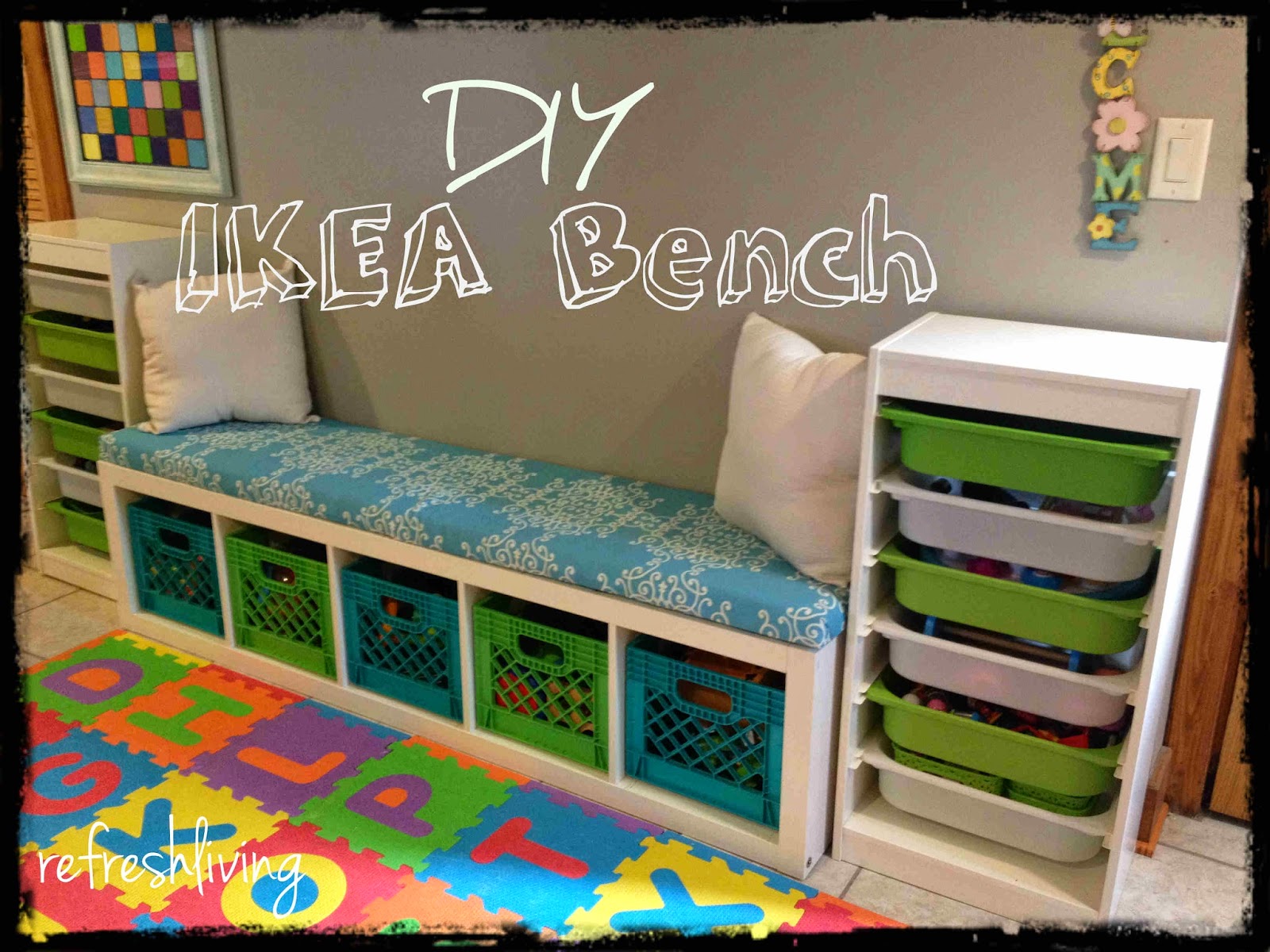 DIY Storage Bench with IKEA Shelf - Refresh Living
