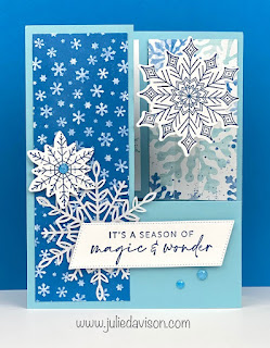 VIDEO: Stampin' Up! Festive Flurry Z-Fold Slit Card Template & Tutorial ~ www.juliedavison.com #stampinup #funfold