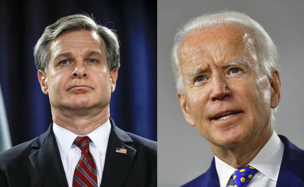 Christopher Wray y Joe Biden