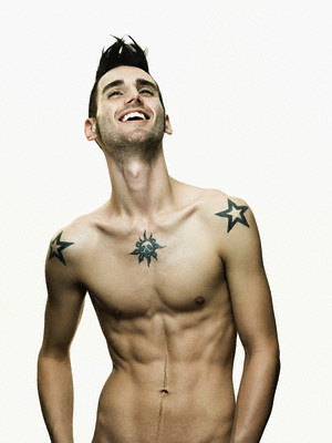 Jewish symbol star tattoo on a male's chest