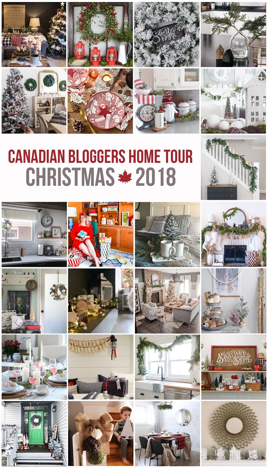 Canadian Bloggers Home Tour Christmas 2018 collage of contributors