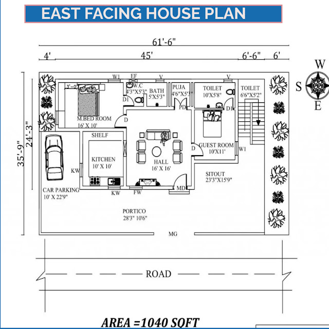 east facing house Vastu plan