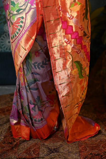 Silk brocade paithani saree