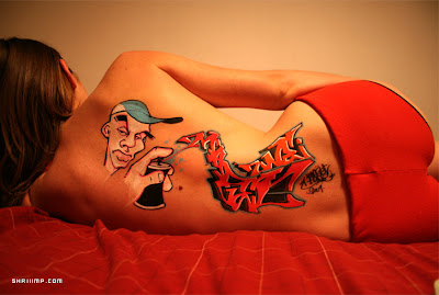 body painting, graffiti girl