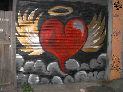 Graffiti street art images to express heart felt love with a lover