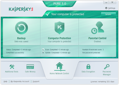 Kaspersky Pure 3.0 Total Security + license key