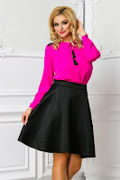 Bluza Ema fucsia office cu dantela