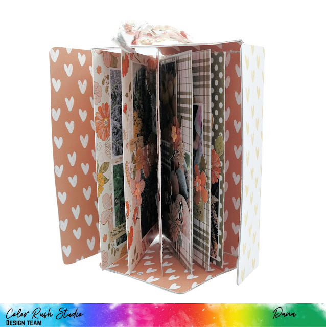 Embellished Patterned Paper Pages of Photos in a Fall Folio Album