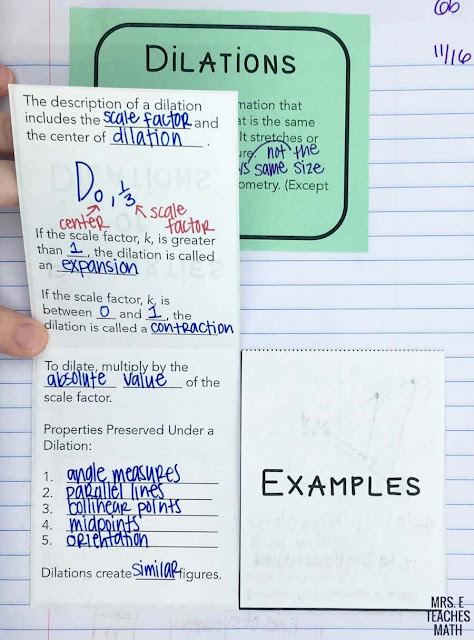 Look no further for the best activities and ideas for teaching geometric transformations! There are foldables for translations, rotations, reflections, dilations, and symmetry. The project is a great way to wrap up the unit with an activity. #mrseteachesmath #transformations #geometry