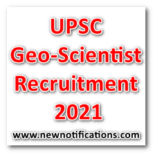 UPSC Geo-Scientist Recruitment 2021