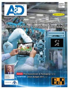 A&D Automation & Drives - February & March 2017 | TRUE PDF | Mensile | Professionisti | Tecnologia | Industria | Meccanica | Automazione
The bi-monthley magazine is aimed at not only the top-decision-makers but also engineers and technocrats from the industrial automation & robotics segment, OEMs and the end-user manufacturing industry, covering both process & factory automation.
A&D Automation & Drives offers a comprehensive coverage on the latest technology and market trends, interesting & innovative applications, business opportunities, new products and solutions in the industrial automation and robotics area.
The contents have clear focus on editorial subjects, with in-depth and practical oriented analysis. The magazine is highly competent in terms of presentation & quality of articles, and has close links to the technology community. Supported by Automation Industry Association (AIA) of India and with an eminent Editorial Advisory Board, A&D Automation & Drives offers a better and broader platform facilitating effective interaction among key decision makers of automation, robotics and allied industry and user-fraternities.