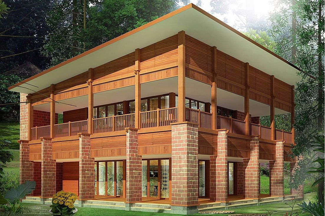 25 Gambar  Desain Rumah  Dari Kayu  Jati Mewah Sederhana Modern