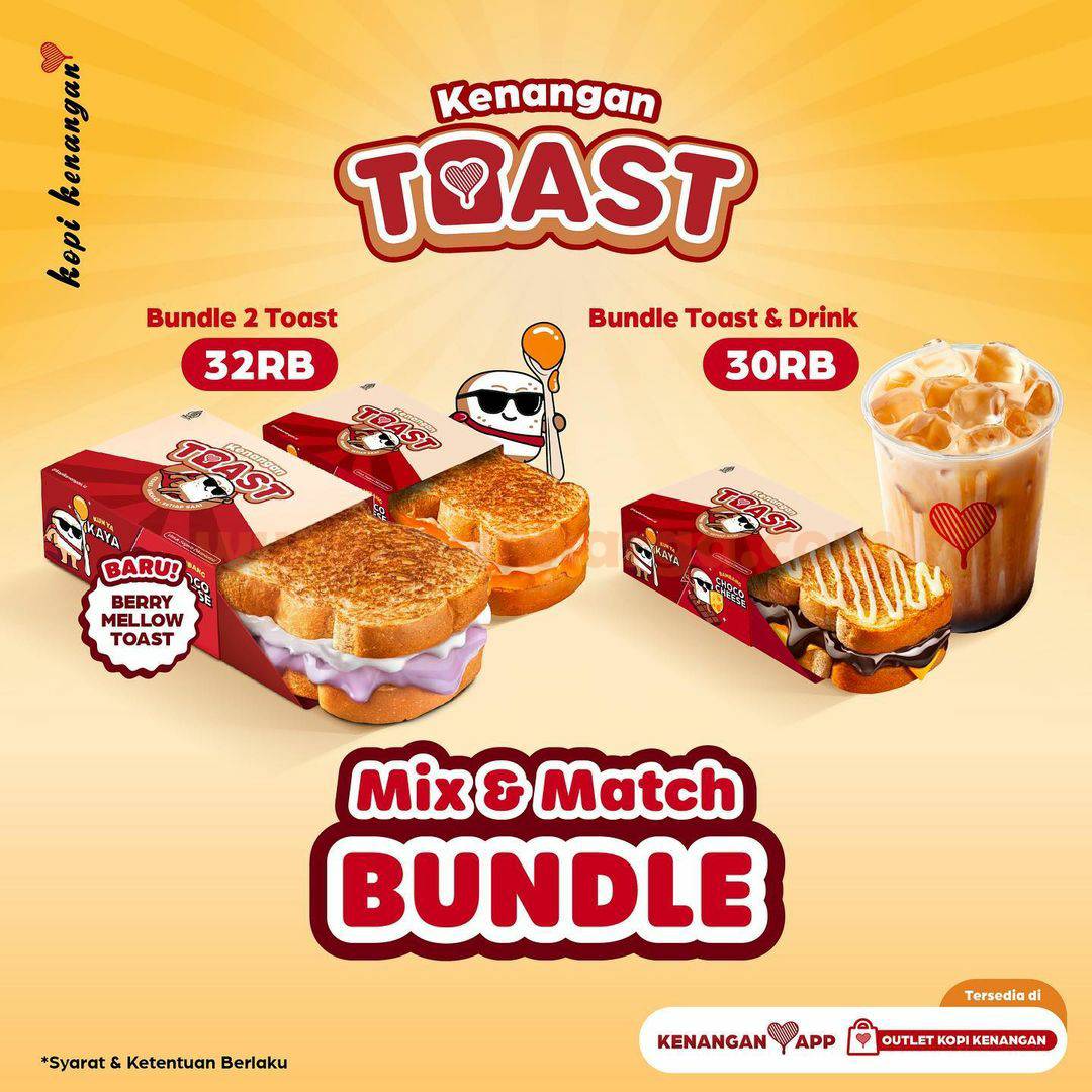 Promo Kopi Kenangan Bundle Kenangan Toast - Mulai dari Rp. 30Ribuan