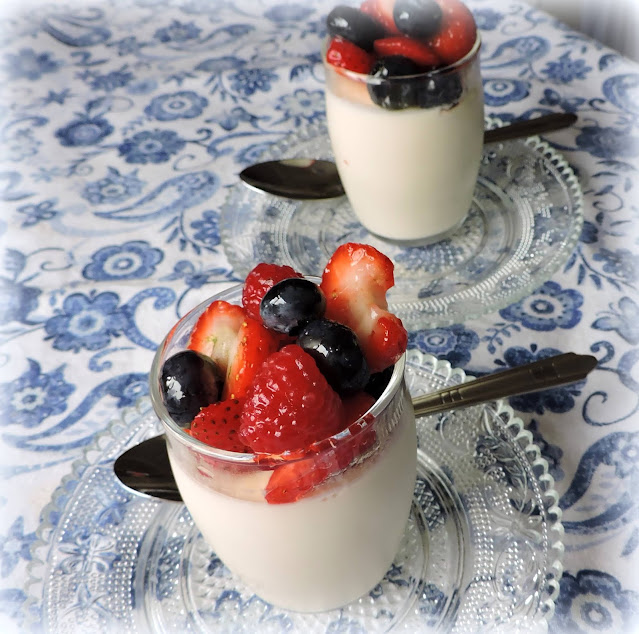 Simple Panna Cotta with Mixed Berries