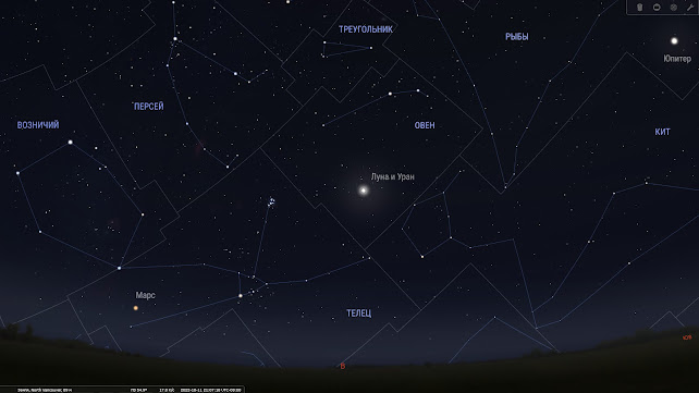 Night from October 11 to October 12, 2022. Lunar occultation of Uranus. Astronomical review from Andrey Klimkovsky