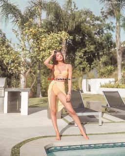 Alanna Panday in Yellow Bikini Breaks the Internet Pool Side Sizzling Pics (10) bollycelebs.in Exclusive Pics.jpg