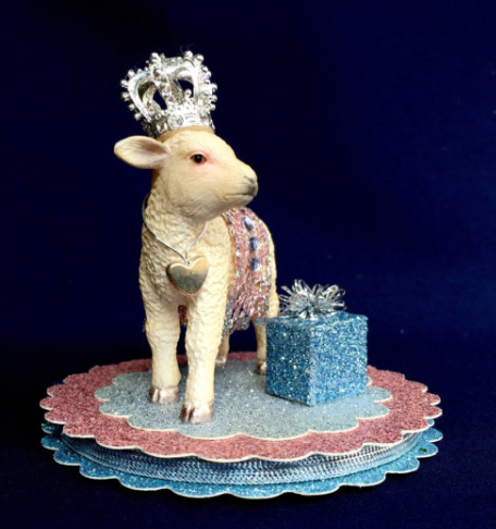 Sparkle Deluxe Laurie Horner Birthday lamb, Birthday sheep, Baby Gift, Baby Decor, Lamb decor, baby shower lamb, nursery lamb, first birthday, baby gift, newborn gift